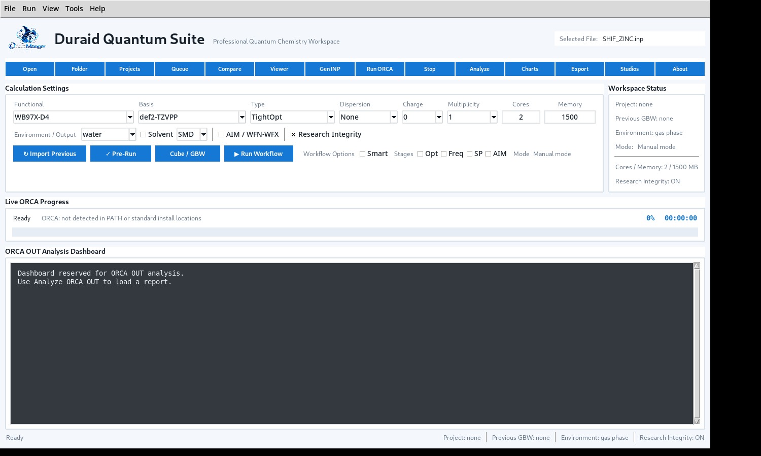 Duraid Quantum Suite desktop interface